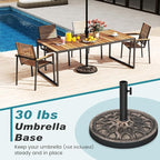 Tangkula 30 lbs Heavy Duty Umbrella Base, Round Parasol Holder with Adjustable Knob for Φ1.5-Φ1.9 Pole, Resin Umbrella Stand with Decorative Pattern, Easy Setup