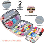 MICOM Hanging Hair Accessories Storage Bag - Organizer for Girls' Hair Bows, Clips, Headbands, Scrunchies & Ties - Display Case with Hook