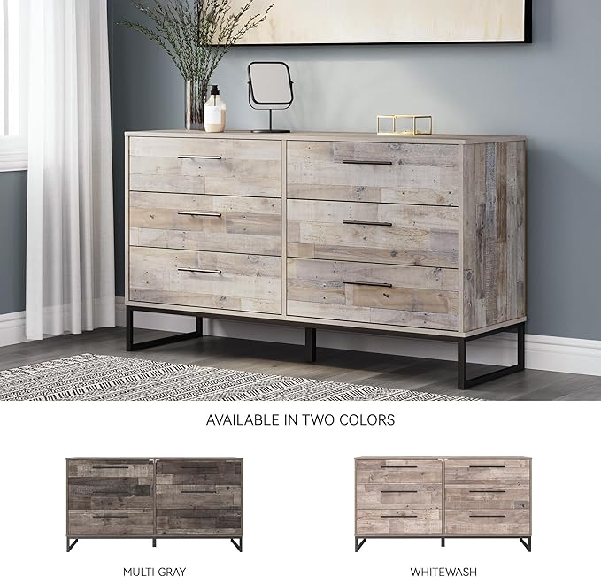 Signature Design by Ashley Neilsville 6 Drawer Dresser, Light Brown