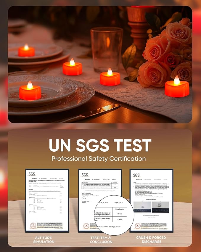 BEICHI Flameless Candles, Tea Lights Battery Operated, No Flickering Votive Candles LED Tea Lights for Halloween Christmas Wedding Home Decor (24 Pack, Red)
