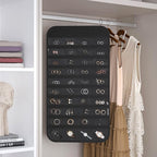 2 Pack Hanging Jewelry Organizer 80-Pocket Dual-sided Jewelry Storage for Earring Necklace Bracelet Ring Travel Holder, Black