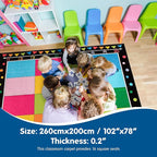 Booooom Jackson Classroom Carpet, Children's Classroom Rug 8'5"x6'5”Kid Rug with Non-Slip Backing,Children's Classroom Educational Seating Carpet Elementary