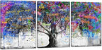 Novatique Graffiti Wall Art Colorful Tree Canvas Wall Art Never Give Up Inspirational Graffiti Posters Modern Inspiring Tree Painting Home Decor for Bedroom Bathroom,20" x 28" x 3pcs