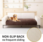 HAOMAIJIA Waterproof Couch Cover for Dogs Washable,Faux Fur Pet Couch Covers for Sofa,Soft Dog Bed Cover Non-Slip Couch Covers for 3 Cushion Couch Sofa Pet Friendly (Brown, 35" x 62" 1 Pack)