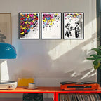 Novatique Colorful Graffiti Wall Decor Banksy Graffiti Wall Art Abstract Street Art Colorful Cool Posters Painting for Bedroom Bathroom,12" x 16" x 3Pcs