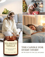 4 Pack Scented Candles for Home Scented: Soy Candles for Women, Up to 200H Burning Aromatherapy Candle Set, Jar Candle Gift Set for Birthday Valentine's Day, Scents of Sage/Vanilla/Lavender/Eucalyptus