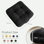 6" Washable Floor Pillow Cushion for Adults, Meditation Cushion Pillow, Large Square Floor Sitting, Removable Tufted Corduroy Cover, for Tatami Living Room or Yoga, 22x22 Inch, 2Pack, Machine Washable