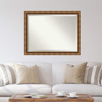 Amanti Art Bronze Wall Mirror 35x45 Manhattan Bronze Rectangle Bathroom Mirror for Wall Decor Living Room, X-Large Traditional Wood Frame, Hangs Horizonally and Vertically, Bathroom Decor, Beveled