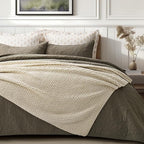 EVERGRACEHOME Chunky Chenille Knit Throw Blanket for Couch, Soft Luxurious Moss Stitch Blankets for Bed, Cozy Decorative Farmhouse Knitted Throws for Sofa, Beige, 60" x 80"