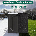 Outdoor Storage Box,30 Gallon Deck Box Outdoor Storage Bench Outside Waterproof Resin Storage Bench, Lockable Patio Cushions, Garden Tools Storage For Furniture, UV Resistant(Black)