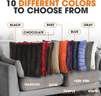 Cheer Collection Faux Fur Throw Pillows - Decorative Pillows for Couch, Bed Throw Pillows, Black Accent Pillows for Bedroom or Living Room Aesthetic, Set of 2 Furry Throw Pillows, 16" x 16"