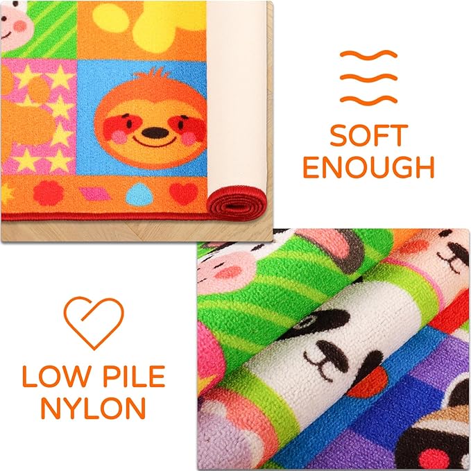 Classroom Rugs,Classroom Rug for Elementary,School Learning Seat Area Rug,Non-Slip Educational Classroom Carpet,Washable Kids Carpet for Playroom Nursery Kids Room