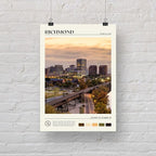 StudioUBILA Richmond Wall Art Poster, Decorative Cityscape Landscape Art Prints, Home Decor Wall Art Print for Bedroom Living Room Kitchen Decorations, Unframed