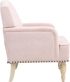 KEIKI Modern Accent Chair for Living Room and Bedroom,Comfortable Fabric Armchair with High-Density Foam, Sturdy Wood Legs, Stylish Lounge Chair for Home Office and Small Spaces