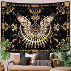 CHDGDHC Butterfly Moth Tapestry,Hippie Floral Aesthetic Wall Tapestries, Psychedelic Aesthetic Decor, Large Tapestry for Bedrooms, Living Rooms, and Dorms-59.1x49.2 Inch