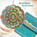 Mandala Wind Spinner - Lucky Star Design | 12-Inch Laser Cut Stainless Steel, Kinetic Hanging Wind Sculpture for Garden, Porch, Patio, Home | Outdoor 3D Metal Windcatcher & Yard Art