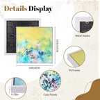 Charouse 2 Piece Framed Wall Decor Christmas GIft Color Fusion Modern Wall Art for Living Room Office Bedroom Yellow Flower Rain Panda Pictures Wall Decor 24*24 Inch Colorful Wall Aabstract Artcanvas wall art