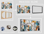 Abstract Wall Art For Living Room Large Size - Modern Wall Art For Bedroom - Black Framed Wall Art for Office Size 29" x 59"