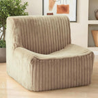 Trenda 32'' Boneless Chair, Super Comfy Bedroom Accent Chair, Sofa Chair, Soft Faux Fur Cover Floor Couch for Living Room,College, Dorm to Reading& Gaming (Khaki)