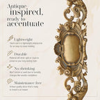 Royal Scroll Gilt Crest Pediment, Vintage Decor with Gold-Leaf Finish, 50 Inches Wide