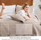 Love's cabin Quilts for Full Bed Burlwood Bedspreads Bedding Set - Lightweight Bedspread Comforter - Coin Pattern Bedding Coverlet for All Season - 3 Pieces (1 Quilt, 2 Pillow Shams)