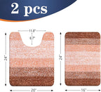 OLANLY Bathroom Rug Set 2 Piece, Soft Absorbent Microfiber Bath Mats and U-Shaped Contour Toilet Rug, Non-Slip, Machine Wash Dry, Plush Shaggy Bath Mats for Bathroom (24"x16"+24"x20", Orange)