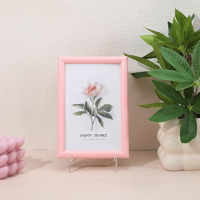 2 PCS Acrylic Plate Stand Clear Acrylic Easel Display Stand with Deep Support Shelves Display Holder for Card, Frame, Picture, Magazine, Book, CD 3 × 2.6 × 2.2 Inch