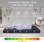 Folding Sofa Bed, 4 in 1 Convertible Sleeper Chair with Pillow, Queen Memory Foam Fold Out Chair Bed, Modern Floor Futon Sofa Couch Mattress for Living Room/Guest/Apartment, Dark Grey