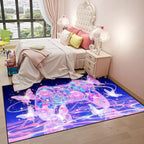 Dreamy Butterfly Rugs for Girls Bedroom Decor 3x5 ft Gamer Area Rug Non-Slip Gaming Floor Mat Purple-Pink Kids Rug Gaming Carpet for Girls Room,Dorms,Playroom & Apartment