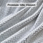 NEWCOSPLAY Super Soft Throw Blanket Frosty Dark Grey Premium Silky Flannel Fleece Leaves Pattern Lightweight Bed Blanket All Season Use (Frosty Dark Grey, Throw(50"x60"))