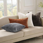 decorUhome Spring Cream White Chenille Throw Pillow Covers 12x20 Set of 2 Textured Soft Cozy Slubby Couch Pillow Covers Modern Farmhouse Boho Decorative Pillow Cases for Bed Sofa Living Room