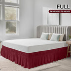 Utopia Bedding Full Elastic Bed Ruffle - Easy Wrap Around Ruffle - Microfiber Bed Skirt with Adjustable Elastic Belt 16 Inch Tailored Drop - Hotel Quality Bedskirt, Fade Resistant (Full, Burgundy)