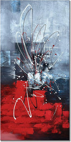 zoinart Abstract Large Vertical Canvas Wall Art 24x48 Inches Hand Painted Modern Colorful Oil Paintings Red Artwork for Living Room Aisle Bedroom Dining Room Wall Decor