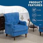 KEIKI Upholstered Accent Chair for Living Room and Bedroom,Heavy-Duty Fabric Armchair with Reinforced Wood Frame, Supportive Seat Cushion, Stable Retro Legs, Lounge Chair for Reading, Work