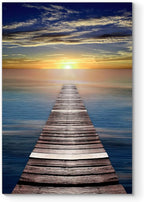Renditions Gallery Canvas Nature Wall Art Home Scenic Paintings & Prints Calm Caribbean Dusk Glam Romantic Modern Wall Hanging Decorations for Bedroom Office Kitchen Artwork - 18"x27" LT06