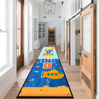 Undersea Tropical Fish Runner Rug for Entryway, 2.6x7ft, Hopscotch Game Cartoon Print Daycare Carpets, Non Slip Machine Washable Fade Resistant High Traffic Kids Play Rug for Living Room