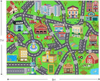 Kids Room Rug - Soft & Non-Slip 7x9 Ft Town Car Rug City Map Play Mat, Childrens Road Catpet Washable Rug for Classroom Nursery Bedroom Boys