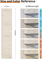 Art&Tuft Non-Slip Runner Rug - 2.5x14 Runner Rug Washable Low-Pile Rugs Runners, Soft Distressed Carpet Runner for Bedroom Bathroom Kitchen Laundry Living Room, Beige
