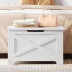 GarveeHome 23.6 in Storage Chest, Wooden Storage Bench with Safety Hinge, Easy Assembly, Large Shoe Bench for Entryway, Living Room, Bedroom