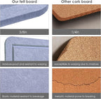 Bulletin Board, 24 x 18 inches Felt Board Decorative Pin Board, Cork Board Alternative for Wall, Foldable Photo Board Self-Adhesive Vision Board with 20 Pushpins - Lavender Blue