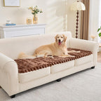 Couch Cover for Dogs, Non Slip Fuzzy Pet Couch Covers for Sofa,Couch Covers for Sofa Pet Friendly,Thick Soft Sofa Slipcovers Cushion Protector(Light Coffee, 28" x 71"/70 x 180cm)
