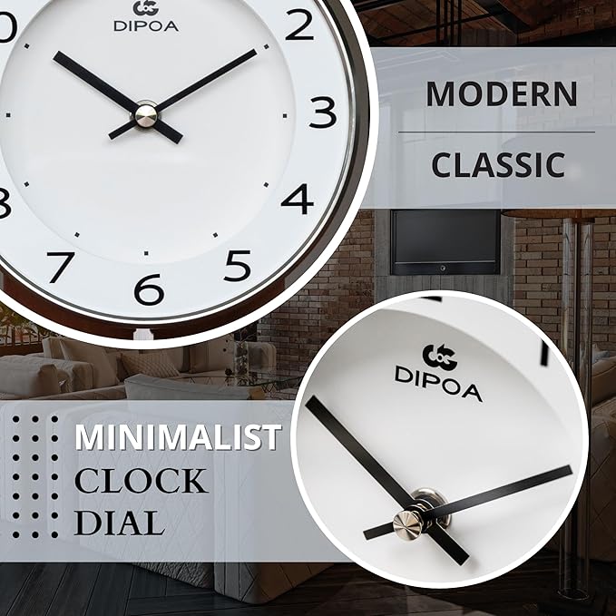 DODEKA Classic Mantel Clock Home Decoration Boxwood Tabletop Pendulum Hollow Frame Design Mid-Century for Home, Office, Fireplace