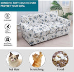 KRFOONN 4 Piece Printed Sofa Couch Cover for 3 Cushion Couches Stretch Sofa Slipcovers with 3 Separate Seat Cushion Covers Washable Furniture Protector with Elastic Bottom (Sofa, 51)