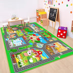 Kids Car Playmat, Kids Rug for Playroom Car Mat Town City Road Traffic Rugs, Play Mat for Floor, Extra Large Boys Kid Car Track Play Rug (Style SIX, 78.7X 59 INCH)