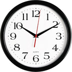 Bernhard Products Black Wall Clocks, 2 Pack Silent Non Ticking 10 Inch Quality Quartz Battery Operated Round Easy to Read Home/Office/School Clock