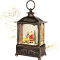 Christmas Lantern with USB+ Music Christmas Water Lantern Snow Globe Portable Creative Cute Christma Decorations and Charming Gifts (Elderly Deer)