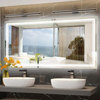 84x40 Inch Led Mirror for Bathroom with Front Light and Backlit, Bathroom Mirror with Led Lights, Vanity Mirror with Lights for Wall, Anti-Fog, Dimmable, Memory Function, Tempered Glass