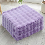 2 Pcs High Density Foam Floor Pillow - Upgraded Large Pillows Seating for Adults - Outdoor Floor Cushion with Soft Tufted Cover - Yoga Pillows for Sitting On Floor - 22 Inch Light Purple