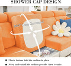 Sofa Covers Couch Covers for Sofa Pet Friendly Couch Cushion Covers Universal Sofa Covers Washable Stretch Slipcovers for Sectional Sofa (Texture Orange,Chaise Cover)