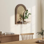 Troartos 3D Textured Boho Neutral Wall Art Decor With Shelf, Modern Beige and Brown Artwork for Walls With Green Accent, Minimalist Wall Decor for Living Room, Hallway, Kitchen, Bedroom, Office 24x24